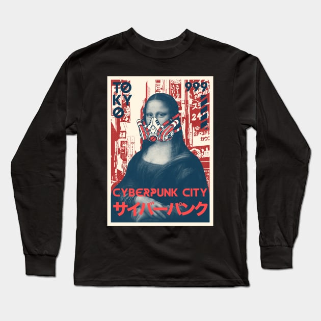 Monalisa CYBERPUNK 20XX Long Sleeve T-Shirt by Area999
